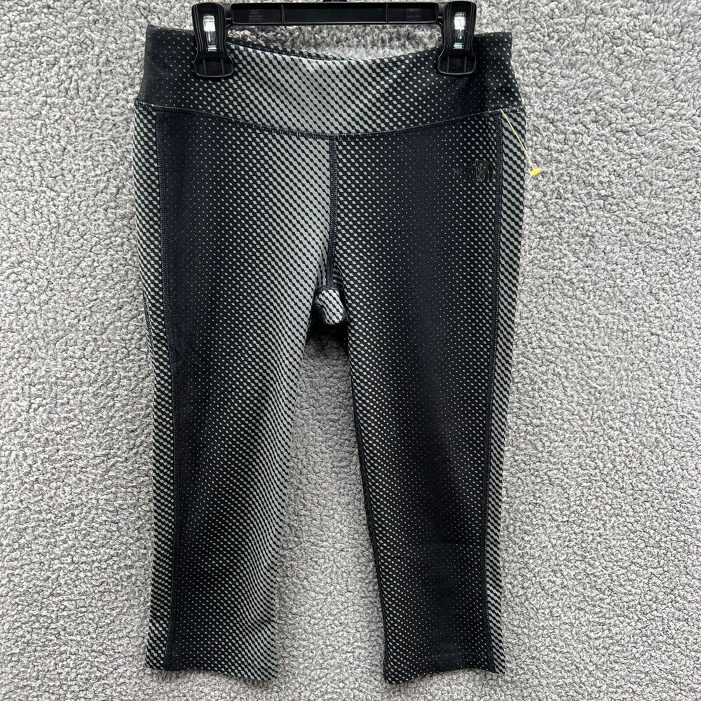 The North Face Women's Leggings Black White Stretch Gym Capri Pants Small
